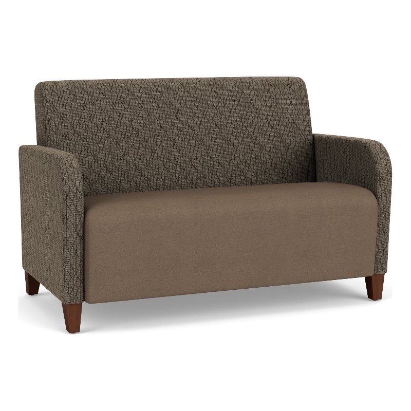 Siena Reception Reception Loveseat / Walnut Wood Legs / Brown / Brown
