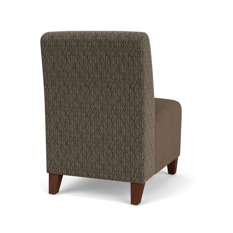 Siena Lounge Reception Armless Guest Chair / Walnut Wood Legs / Brown / Brown