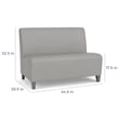 Siena Lounge Reception Waiting Armless Loveseat / Black Steel Legs / Light Gray