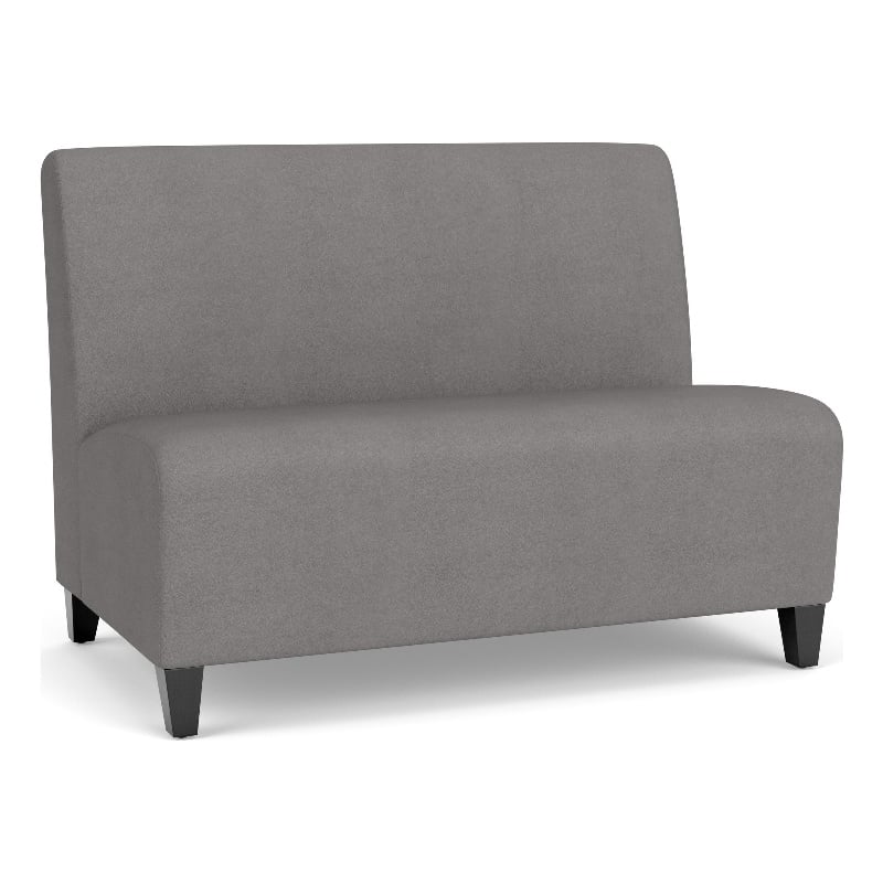 Siena Lounge Reception Waiting Armless Loveseat / Black Steel Legs / Light Gray