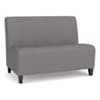 Siena Lounge Reception Waiting Armless Loveseat / Black Steel Legs / Light Gray