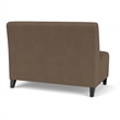 Siena Lounge Lobby Reception Waiting Armless Loveseat / Black Steel Legs / Brown
