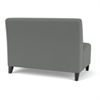 Siena Lounge Reception Waiting Armless Loveseat / Black Steel Legs / Light Gray