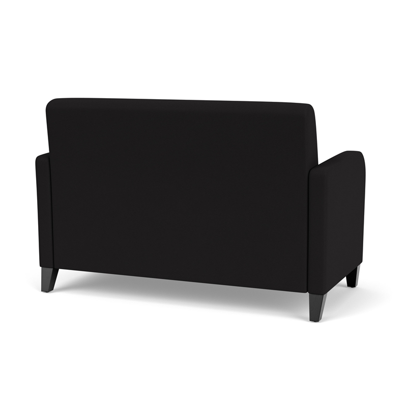 Siena Lounge Lobby Reception Waiting Loveseat / Black Steel Legs / Black