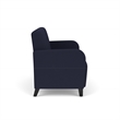 Siena Lounge Lobby Reception Waiting Loveseat and / Black Steel Legs / Navy Blue