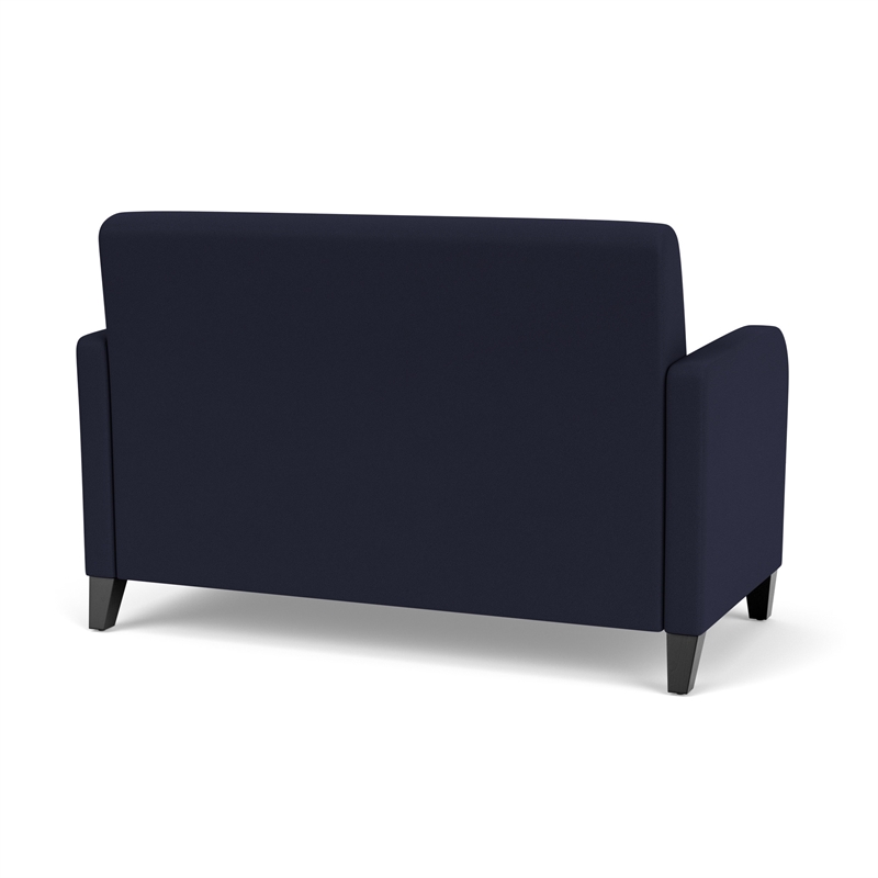 Siena Lounge Lobby Reception Waiting Loveseat and / Black Steel Legs / Navy Blue