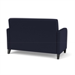 Siena Lounge Lobby Reception Waiting Loveseat and / Black Steel Legs / Navy Blue