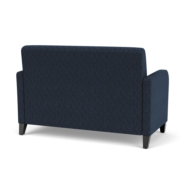 Siena Reception Reception Loveseat / Black Steel Legs / Blue / Dark Blue
