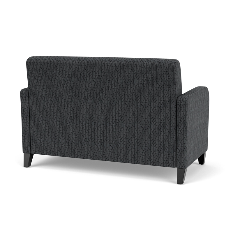 Siena Lounge Reception Loveseat / Black Steel Legs / Black / Dark Gray