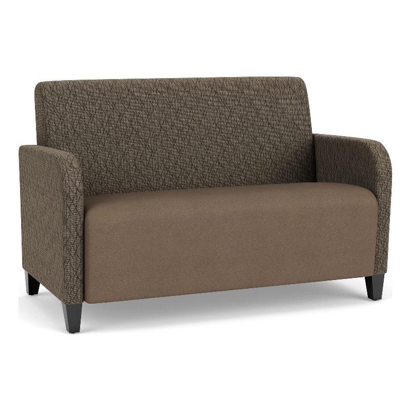 Siena Reception Reception Loveseat / Black Steel Legs / Brown / Brown