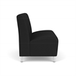 Siena Lounge Reception Waiting Armless Loveseat / Brushed Steel Legs / Black