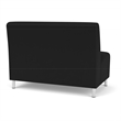 Siena Lounge Reception Waiting Armless Loveseat / Brushed Steel Legs / Black