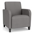 Siena Lounge Lobby Reception Waiting Guest Chair / Black Steel Legs / Light Gray