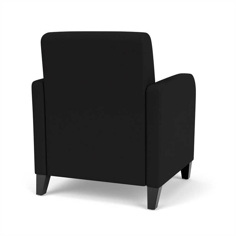 Siena Lounge Lobby Reception Waiting Guest Chair / Black Steel Legs / Black