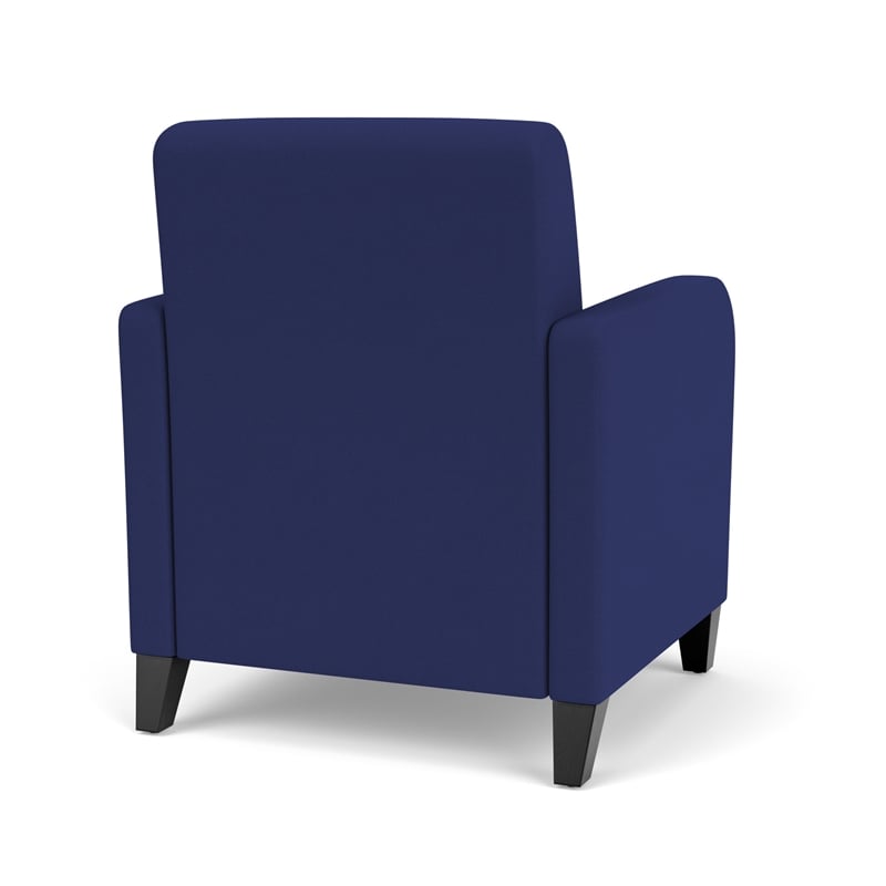 Siena Lounge Lobby Reception Waiting Guest Chair / Black Steel Legs / Blue
