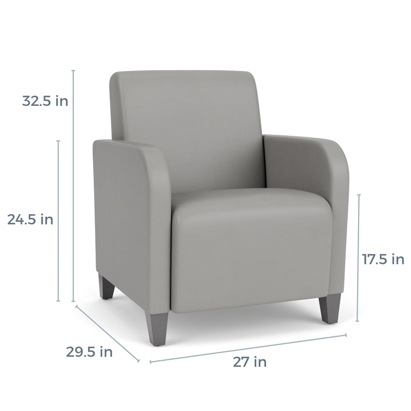 Siena Lounge Lobby Reception Waiting Guest Chair / Black Steel Legs / Blue