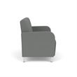 Siena Lounge Lobby Reception Waiting Loveseat / Brushed Steel Legs / Light Gray