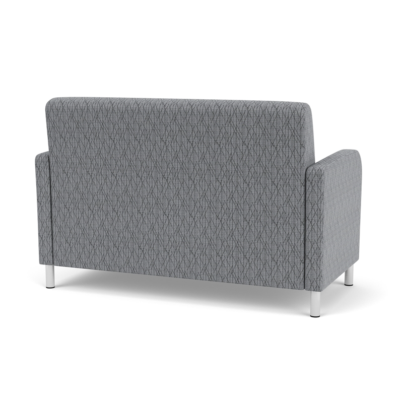 Siena Reception Reception Loveseat / Brushed Steel Legs / Gray / Gray