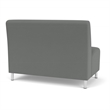 Siena Lounge Reception Armless Loveseat / Brushed Steel Legs / Light Gray