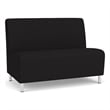 Siena Lounge Reception Waiting Armless Loveseat / Brushed Steel Legs / Black