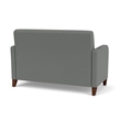Siena Lounge Reception Waiting Loveseat and / Walnut Wood Legs / Light Gray