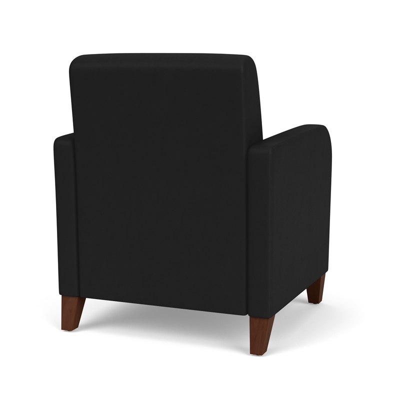 Siena Lounge Lobby Reception Waiting Guest Chair / Walnut Wood Legs / Black