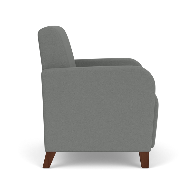 Siena Lounge Lobby Reception Waiting Guest Chair / Walnut Wood Legs / Light Gray