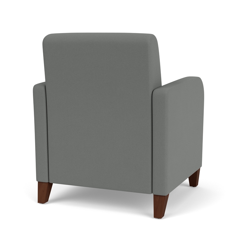 Siena Lounge Lobby Reception Waiting Guest Chair / Walnut Wood Legs / Light Gray