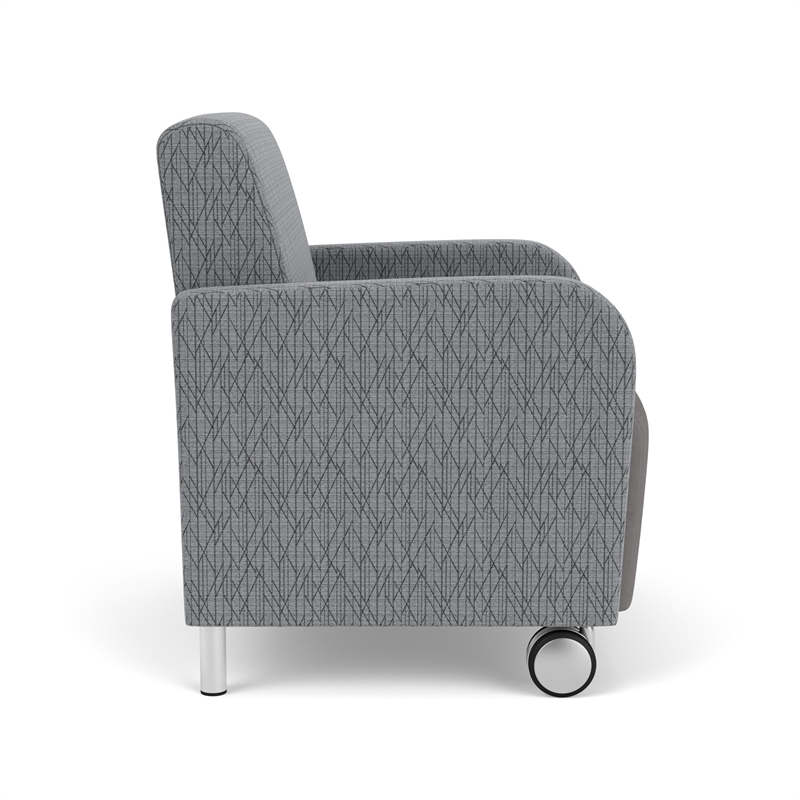 Siena Reception Oversize Guest Chair / Casters / Brushed / Gray / Gray