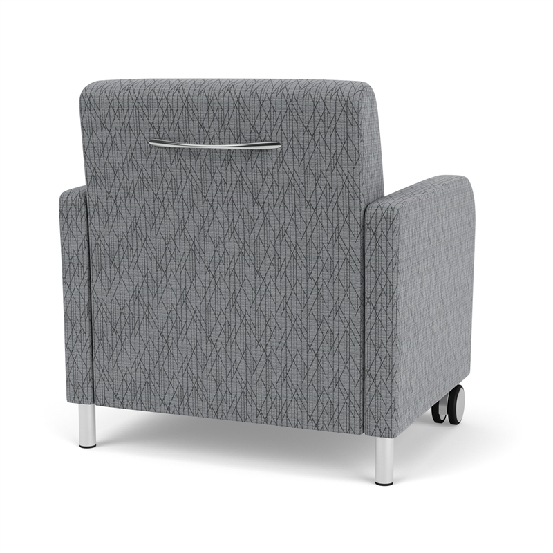 Siena Reception Oversize Guest Chair / Casters / Brushed / Gray / Gray