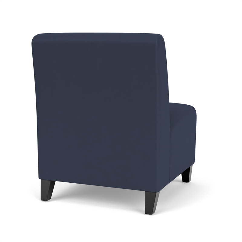 Siena Lounge Reception Armless Oversize Guest Chair / Black Steel Legs / Blue