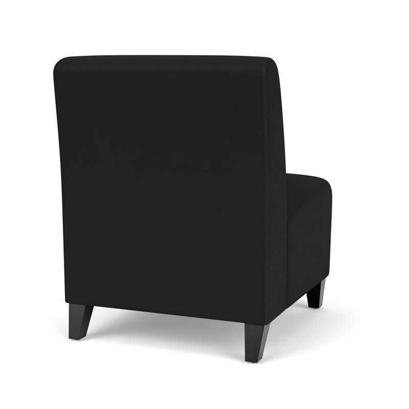 Siena Lounge Reception Armless Oversize Guest Chair / Black Steel Legs / Black