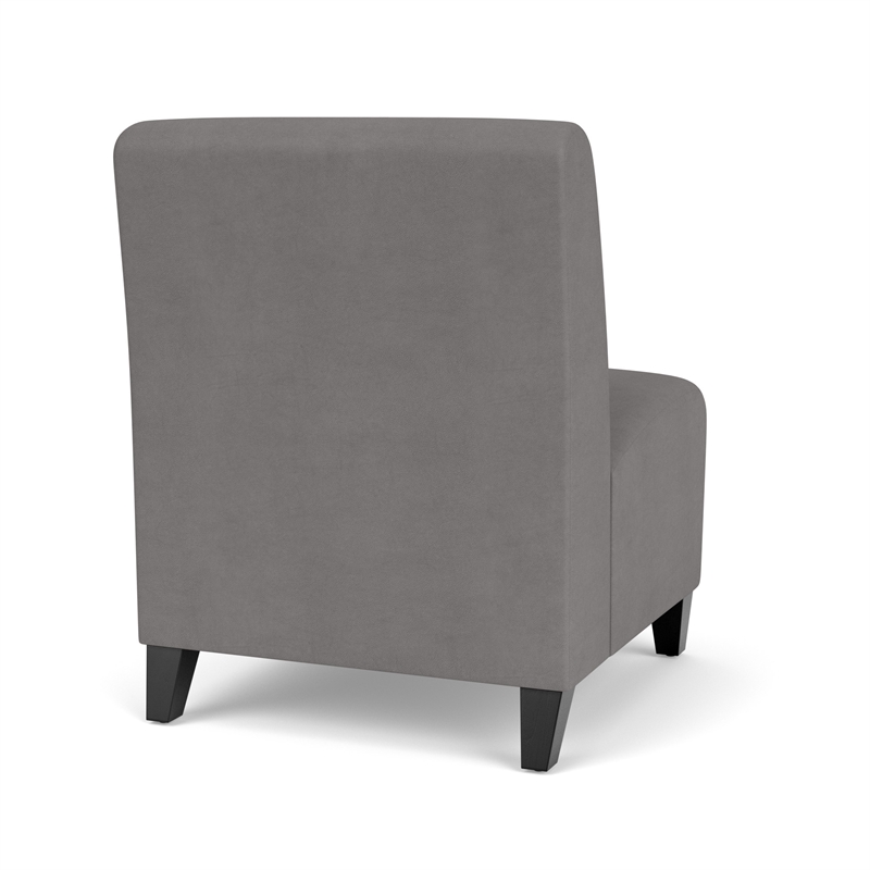 Siena Reception Armless Oversize Guest Chair / Black Steel Legs / Light Gray