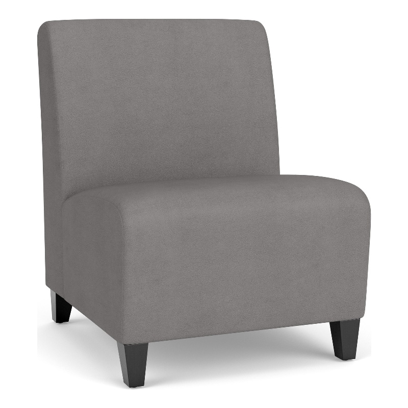 Siena Reception Armless Oversize Guest Chair / Black Steel Legs / Light Gray