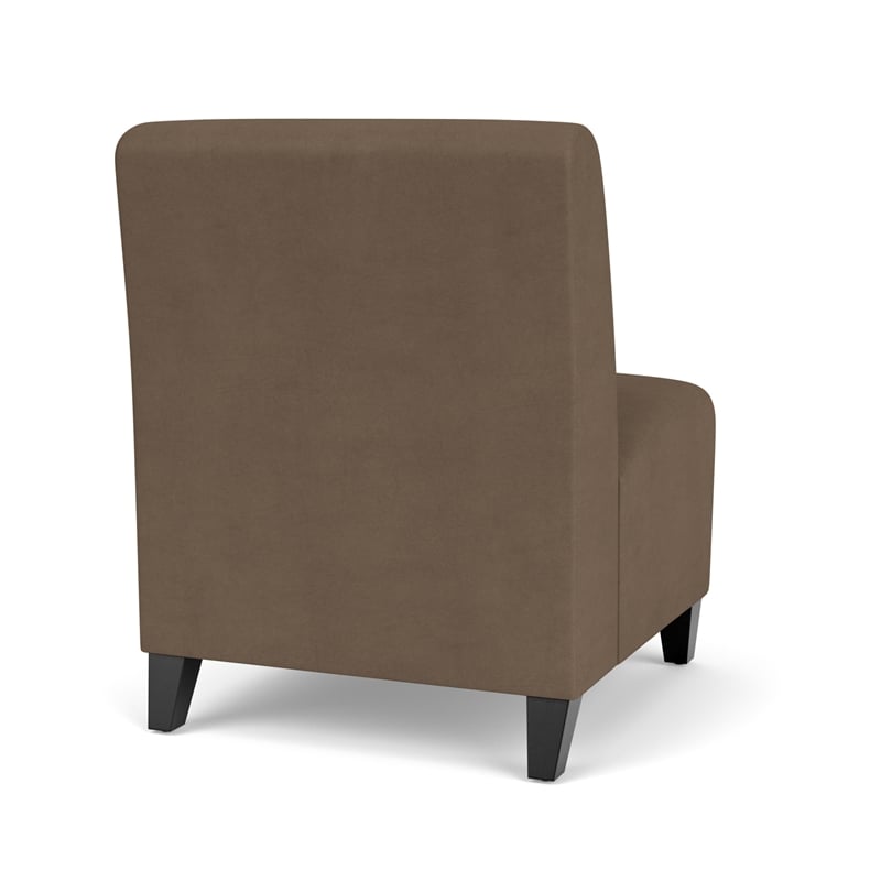 Siena Lounge Reception Armless Oversize Guest Chair / Black Steel Legs / Brown