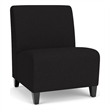 Siena Lounge Reception Armless Oversize Guest Chair / Black Steel Legs / Black