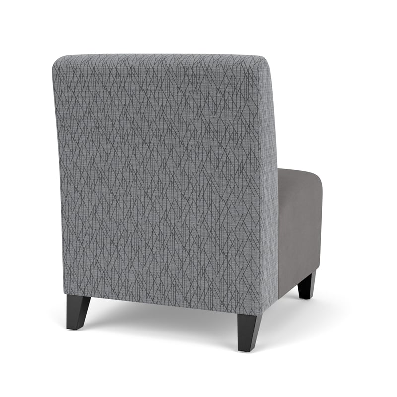 Siena Reception Armless Oversize Guest Chair / Black Steel Legs / Gray / Gray