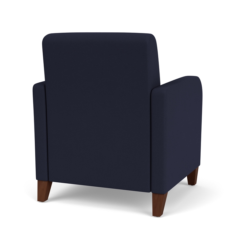 Siena Lounge Lobby Reception Waiting Guest Chair / Walnut Wood Legs / Navy Blue