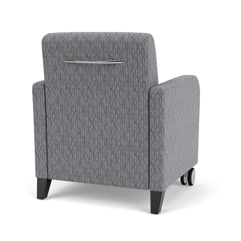 Siena Lounge Reception Guest Chair / Casters / Black Wood Legs / Gray / Gray