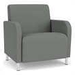 Siena Lounge Reception Oversize Guest Chair / Brushed Steel Legs / Light Gray