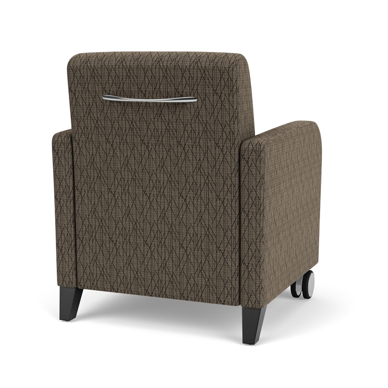 Siena Lounge Reception Guest Chair / Casters / Black Wood Legs / Brown / Brown