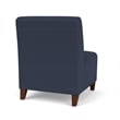 Siena Lounge Reception Armless Oversize Guest Chair / Walnut Wood Legs / Blue