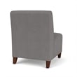 Siena Reception Armless Oversize Guest Chair / Walnut Wood Legs / Light Gray