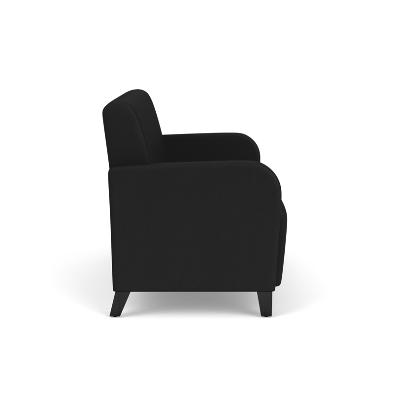 Siena Lounge Lobby Reception Waiting Loveseat / Black Steel Legs / Black