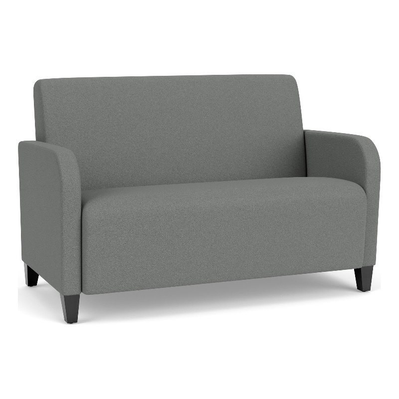 Siena Lounge Reception Waiting Loveseat and / Black Steel Legs / Light Gray
