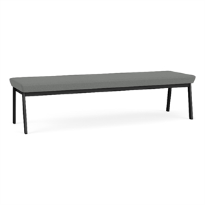 Newport Reception Waiting 18.5&quot 3-Seat Bench / Black Steel / Light Gray