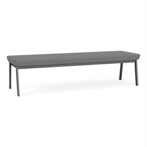 Newport Reception Waiting 18.5&quot 3-Seat Bench / Charcoal Steel / Light Gray