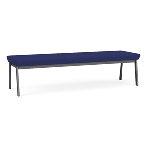 Newport Reception Waiting Room 18.5&quot 3-Seat Bench / Charcoal Steel / Blue