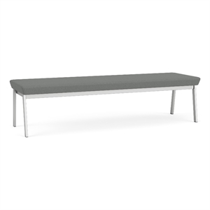 Newport Reception Waiting 18.5&quot 3-Seat Bench / Silver Steel / Light Gray