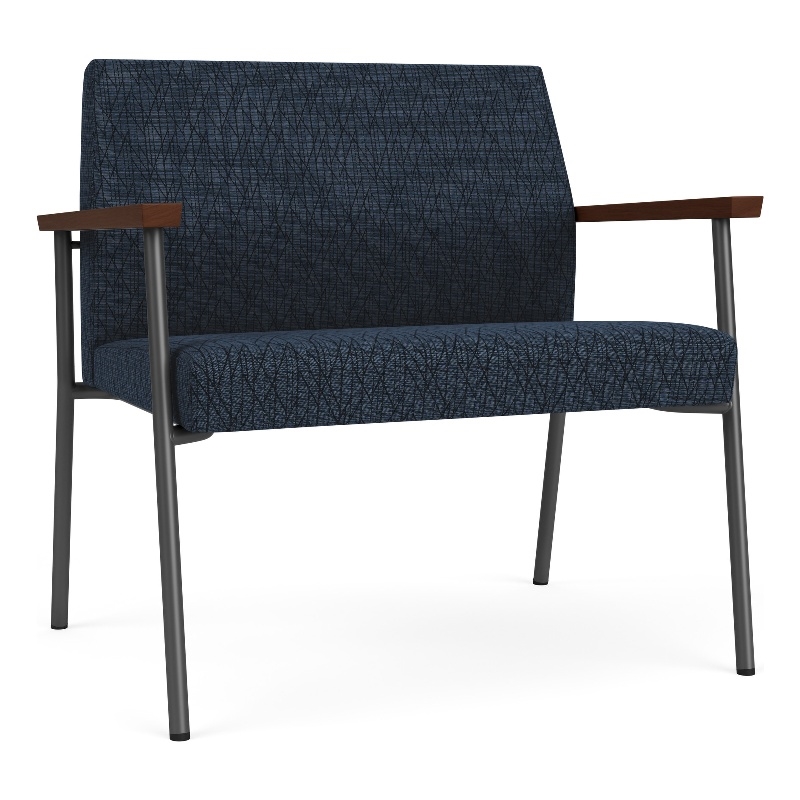 Mystic Reception Waiting Room Healthcare Bariatric Chair / Charcoal Steel / Blue